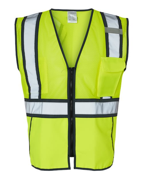 Unisex Standard Contrast Vest - Lime/ Black Front
