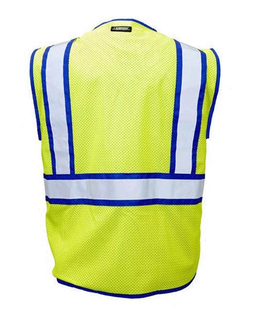 Unisex Standard Contrast Vest - Lime/ Blue Back