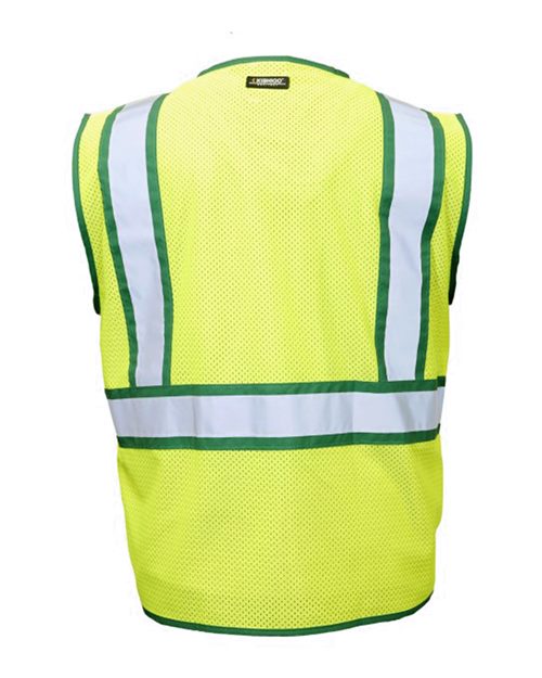 Unisex Standard Contrast Vest - Lime/ Green Back