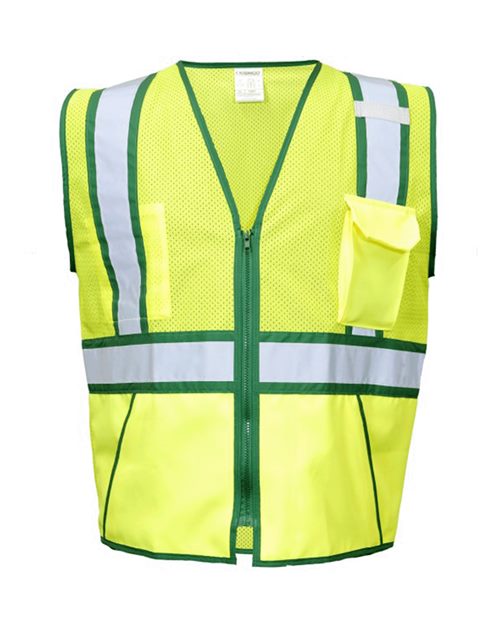 Unisex Standard Contrast Vest - Lime/ Green Front