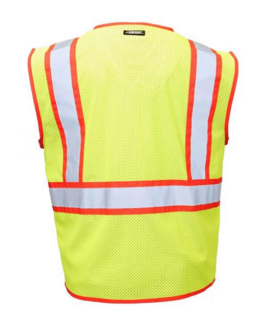 Unisex Standard Contrast Vest - Lime/ Red Back