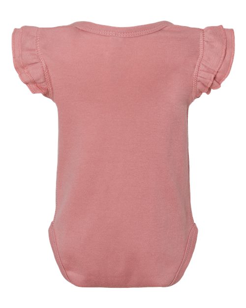 Infant Flutter Sleeve Baby Rib Bodysuit - Mauvelous Back