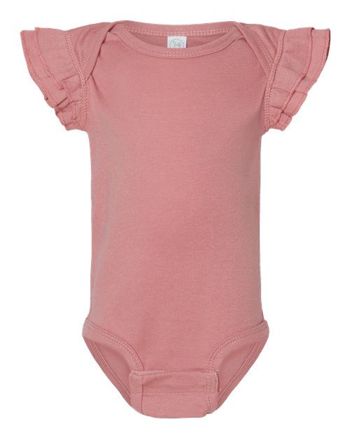 Infant Flutter Sleeve Baby Rib Bodysuit - Mauvelous Front