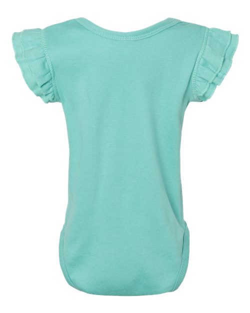 Infant Flutter Sleeve Baby Rib Bodysuit - Saltwater Back