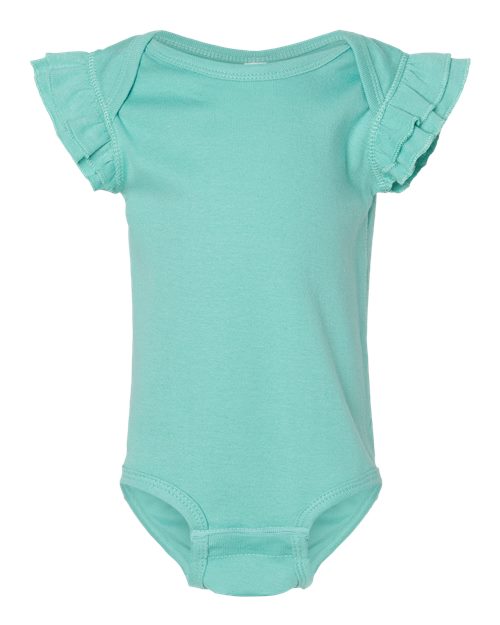 Infant Flutter Sleeve Baby Rib Bodysuit - Saltwater Front