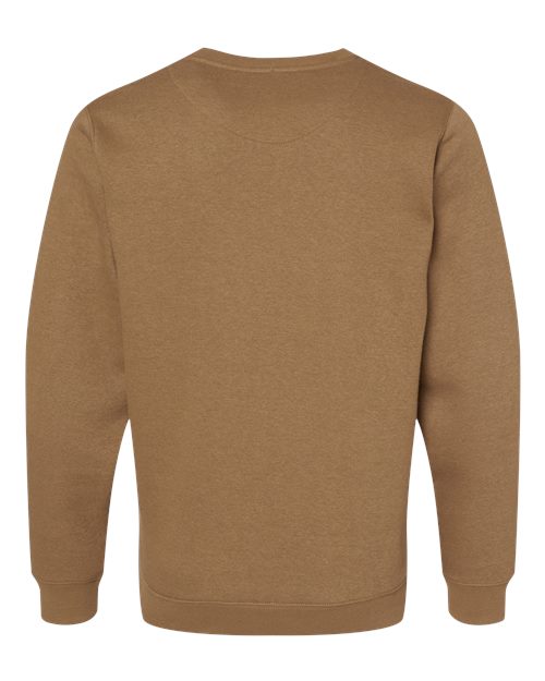 Unisex Elevated Fleece Crewneck Sweatshirt - Coyote Brown Back