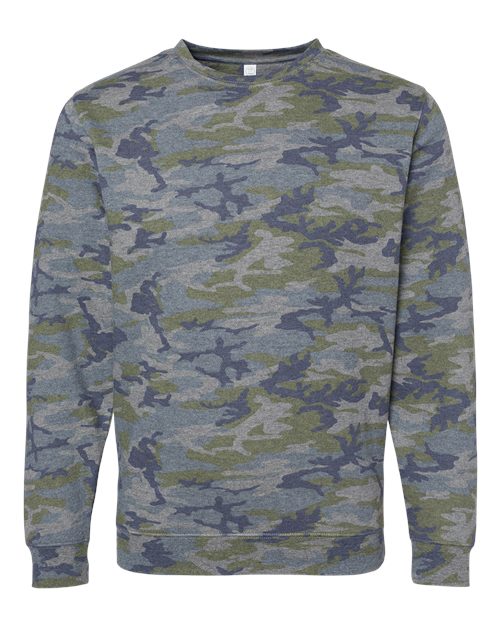 Unisex Elevated Fleece Crewneck Sweatshirt - Vintage Camo Front