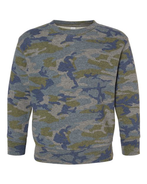 Toddler Fleece Crewneck Sweatshirt - Vintage Camo Front