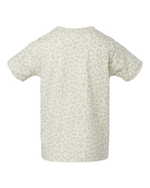 Toddler Fine Jersey Tee - Natural Leopard Back