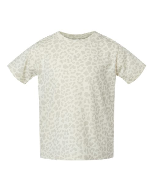 Toddler Fine Jersey Tee - Natural Leopard Front