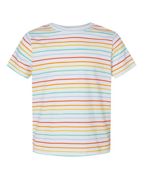 Toddler Fine Jersey Tee - Rainbow Stripe Front