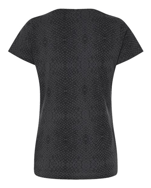 Women's Fine Jersey Tee - Black Reptile Back