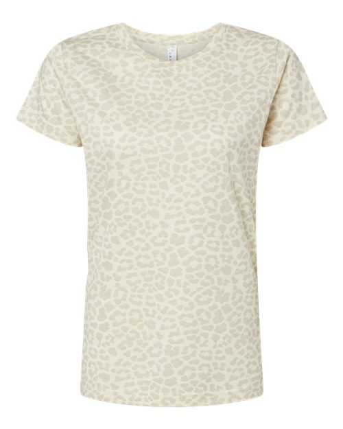 Women's Fine Jersey Tee - Natural Leopard Front