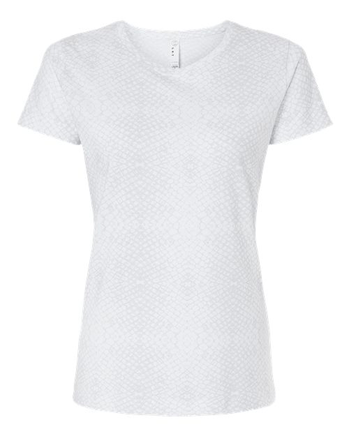 Women's Fine Jersey Tee - White Reptile Front