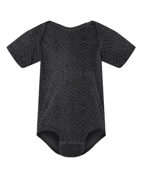 Infant Fine Jersey Bodysuit - Black Reptile Front
