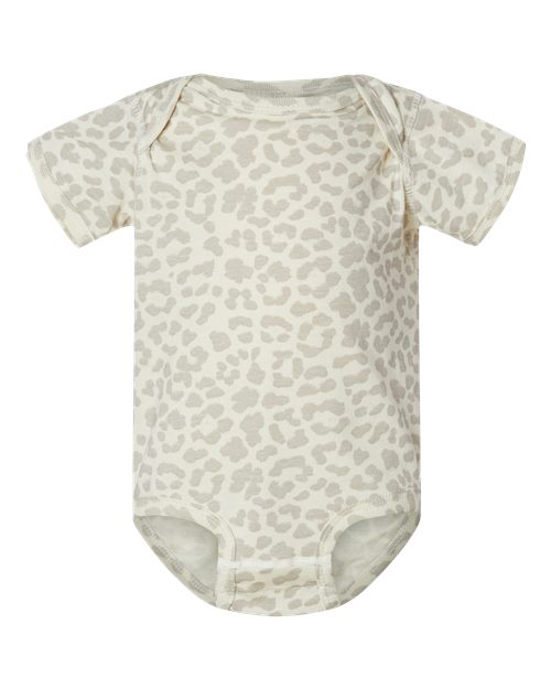 Infant Fine Jersey Bodysuit - Natural Leopard Front