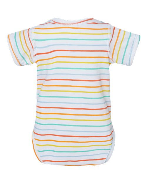 Infant Fine Jersey Bodysuit - Rainbow Stripe Back