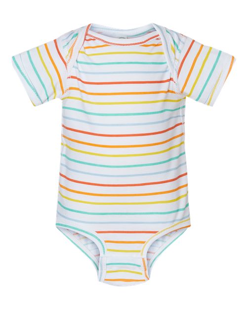 Infant Fine Jersey Bodysuit - Rainbow Stripe Front