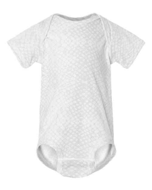 Infant Fine Jersey Bodysuit - White Reptile Front