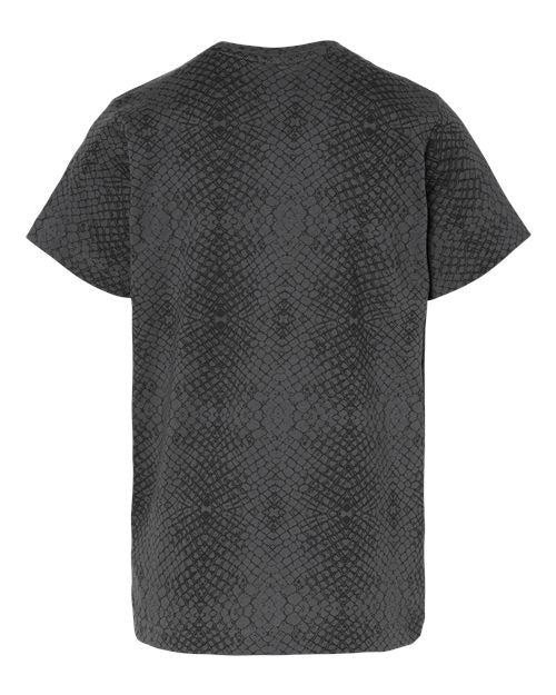 Youth Fine Jersey Tee - Black Reptile Back