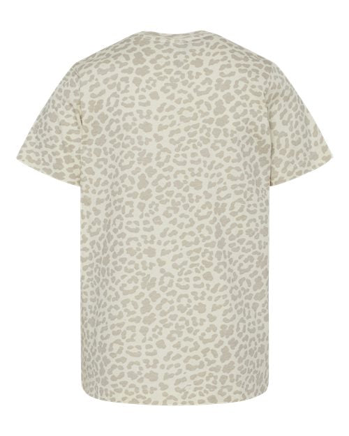 Youth Fine Jersey Tee - Natural Leopard Back