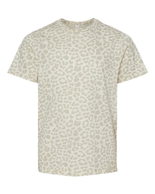 Youth Fine Jersey Tee - Natural Leopard Front
