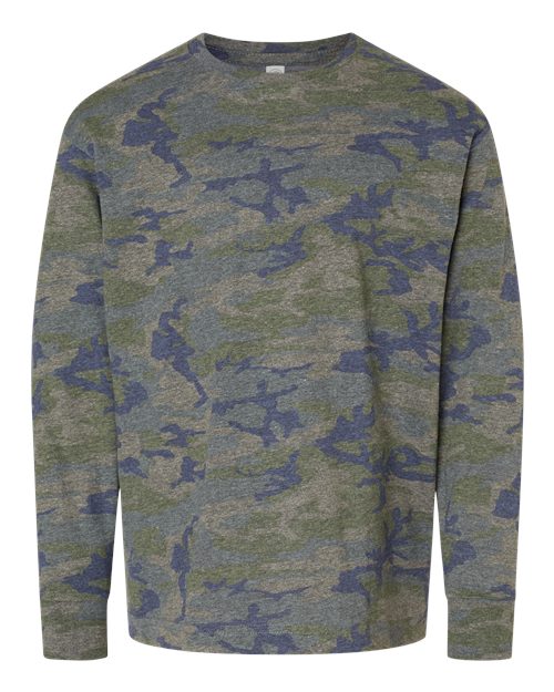 Youth Fine Jersey Long Sleeve Tee - Vintage Camo Front