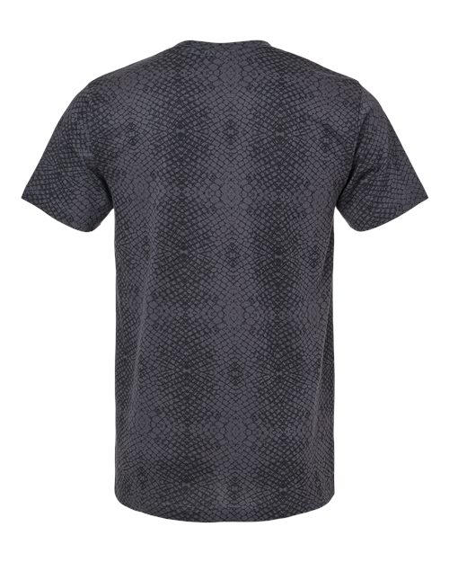 Unisex Fine Jersey Tee - Black Reptile Back
