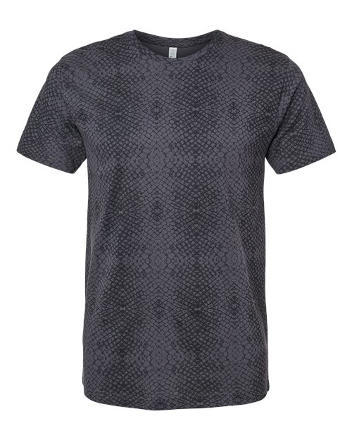 Unisex Fine Jersey Tee - Black Reptile Front