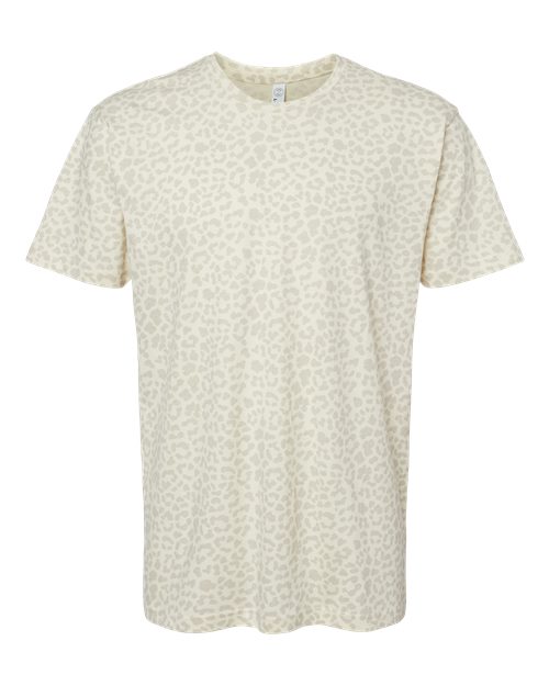 Unisex Fine Jersey Tee - Natural Leopard Front
