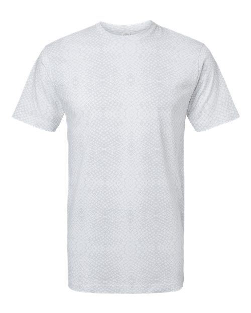 Unisex Fine Jersey Tee - White Reptile Front