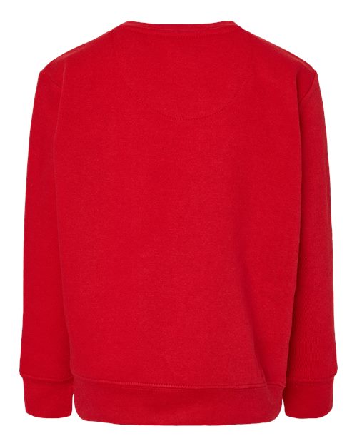 Youth Elevated Fleece Crewneck Sweatshirt - Red Back