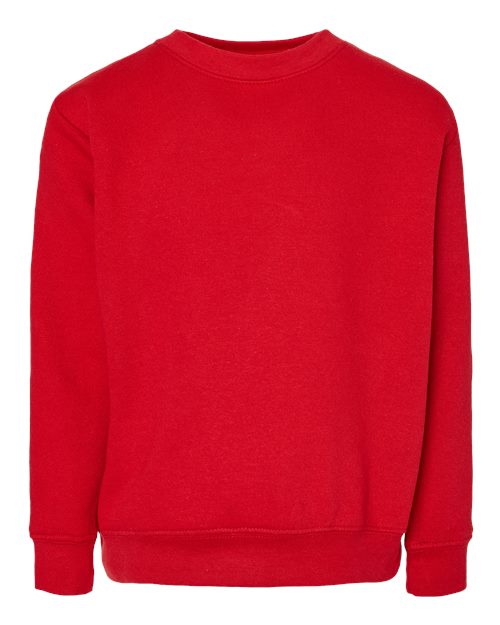 Youth Elevated Fleece Crewneck Sweatshirt - Red Front