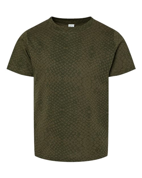 Toddler Fine Jersey Tee - Green Reptile Front