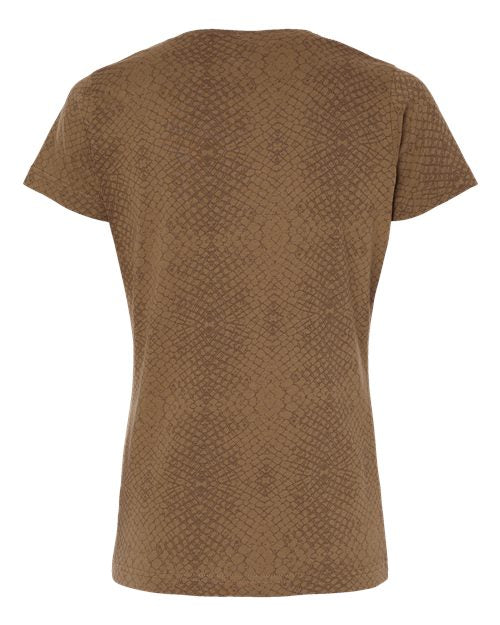 Women's Fine Jersey Tee - Brown Reptile Back