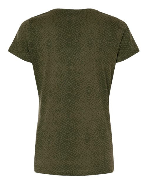 Women's Fine Jersey Tee - Green Reptile Back