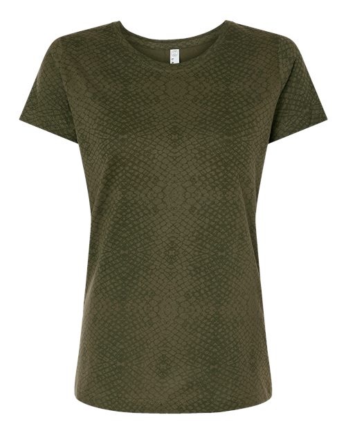Women's Fine Jersey Tee - Green Reptile Front