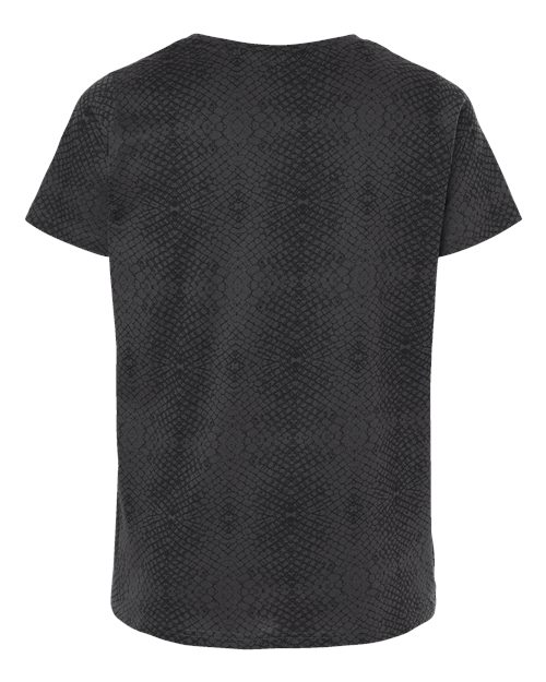 Women's Curvy Collection Fine Jersey Tee - Black Reptile Back