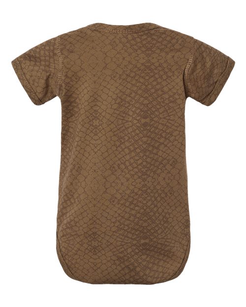 Infant Fine Jersey Bodysuit - Brown Reptile Back