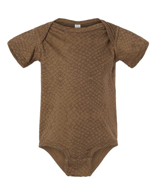 Infant Fine Jersey Bodysuit - Brown Reptile Front