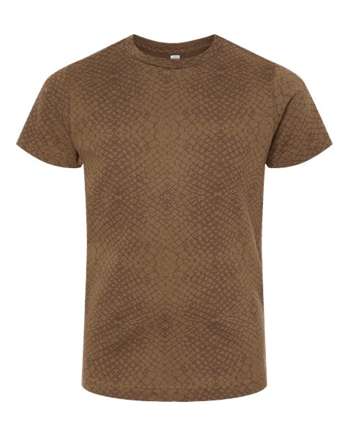 Youth Fine Jersey Tee - Brown Reptile Front