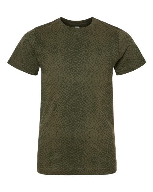 Youth Fine Jersey Tee - Green Reptile Front