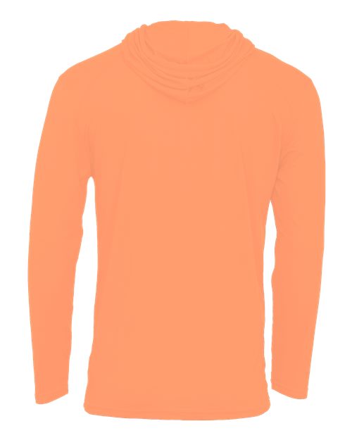 Men's Tri-Blend Surplice Hooded Long Sleeve T-Shirt - Peach Back