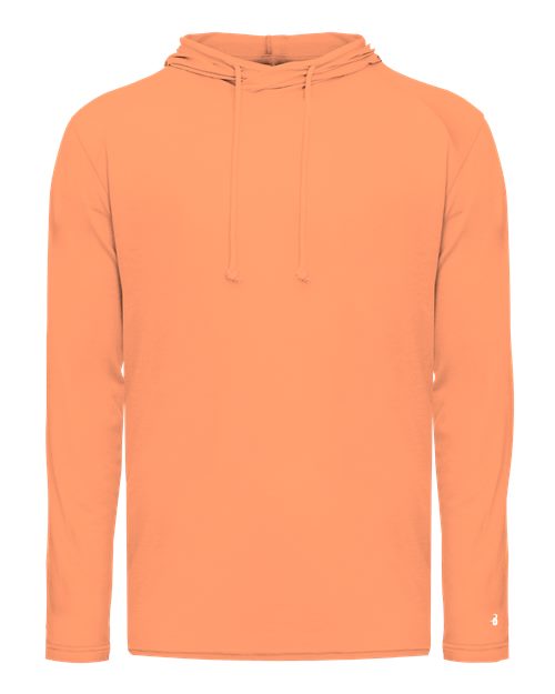 Men's Tri-Blend Surplice Hooded Long Sleeve T-Shirt - Peach Front