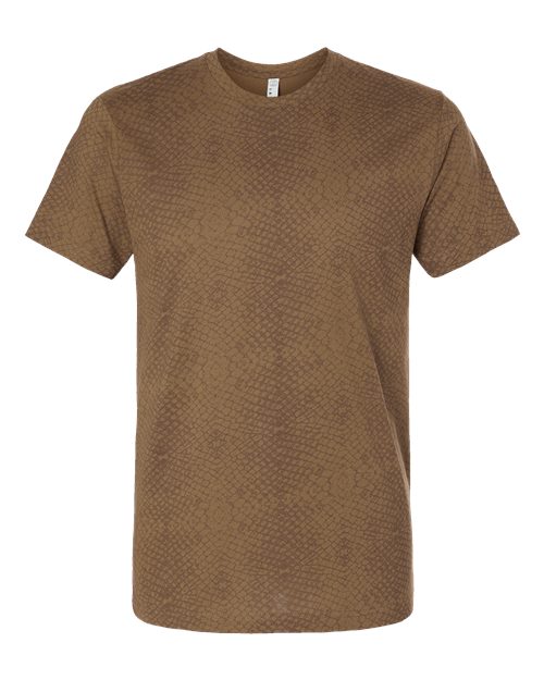 Unisex Fine Jersey Tee - Brown Reptile Front