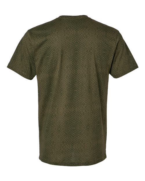 Unisex Fine Jersey Tee - Green Reptile Back