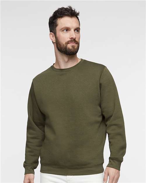 Unisex Elevated Fleece Crewneck Sweatshirt - Military Green Front