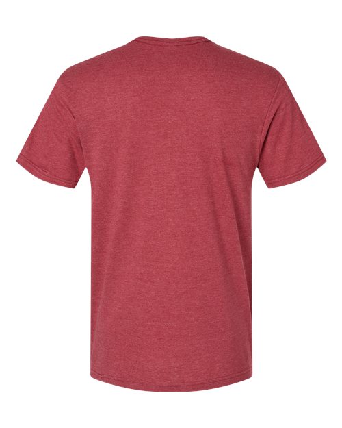 Unisex CVC V-Neck Tee - Heather Cardinal Back