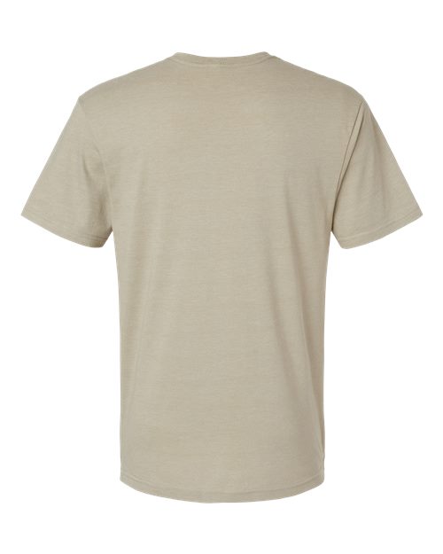 Unisex CVC V-Neck Tee - Heather Khaki Back