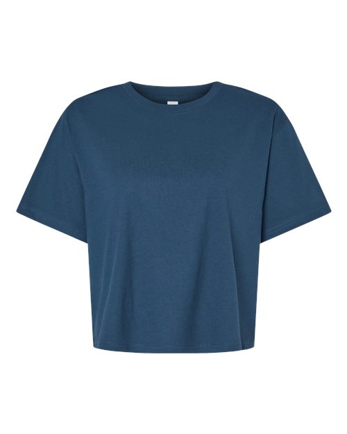 Women's Fine Jersey Boxy Tee - Sea Blue Front